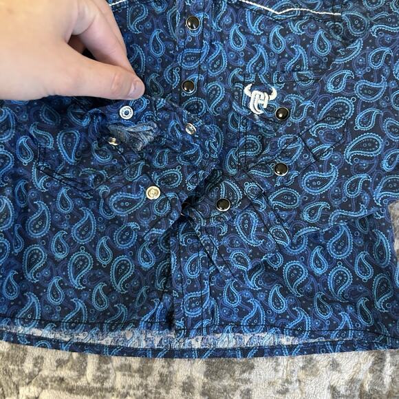Cowboy Hardware Western Rodeo Blue Long Sleeve Shirt Baby Size 6 Month - Picture 9 of 12